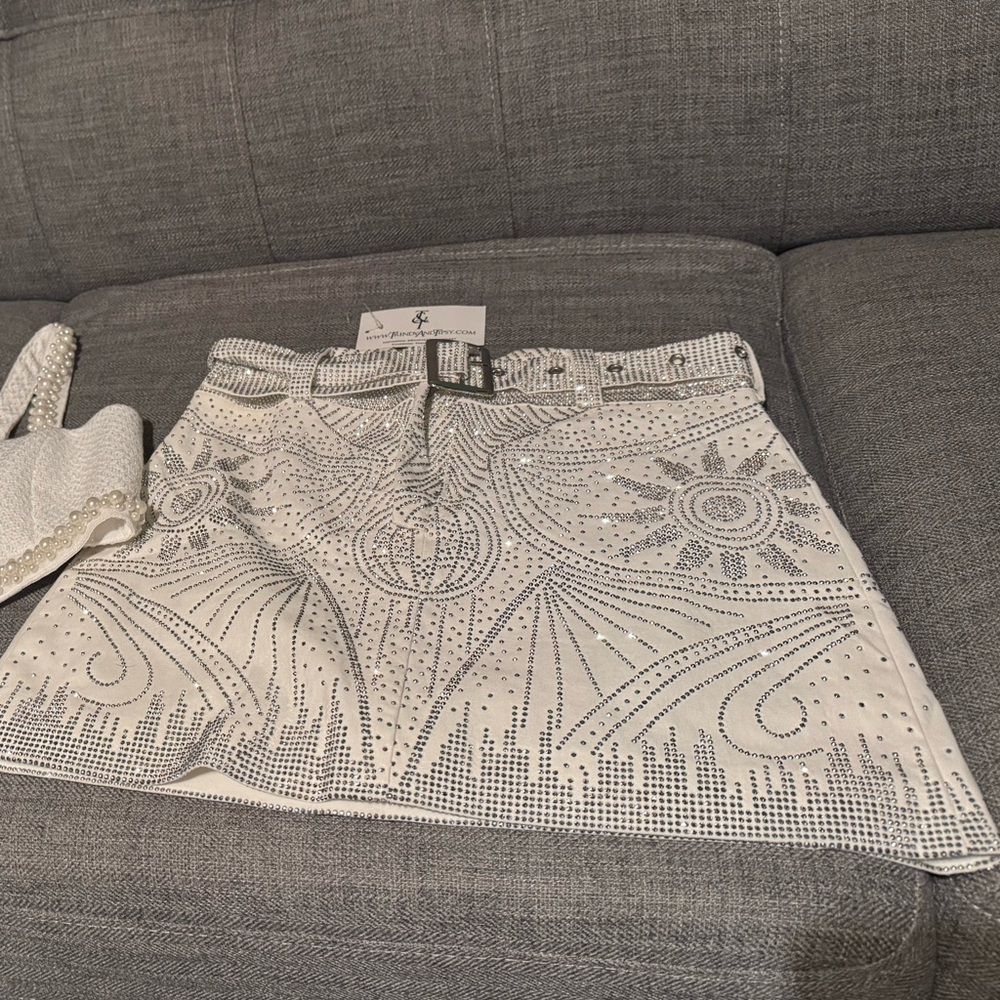 Trendy and tipsy bedazzled skirt